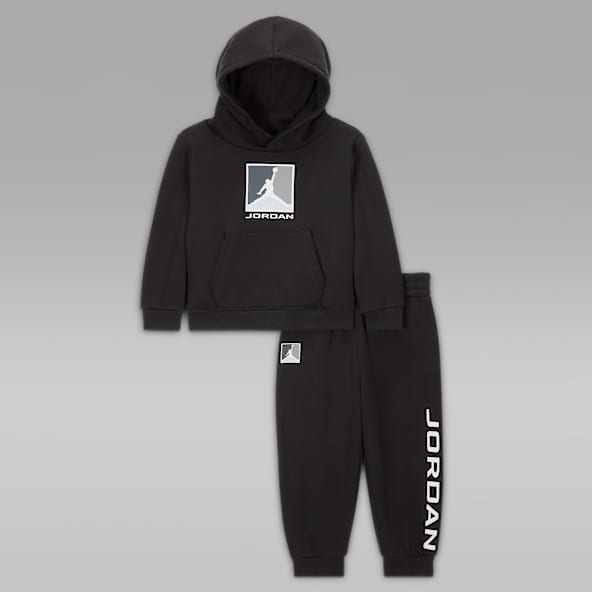Jordan Essentials Conjunto de duas peças com hoodie Baseline em lã cardada para bebé (12-24 meses)