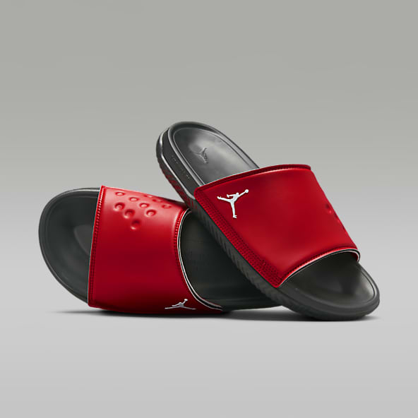 Red on sale nike slides