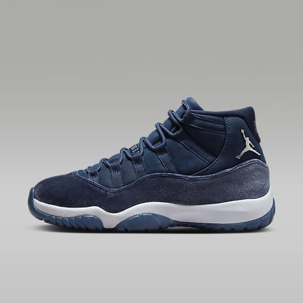 All blue suede 11s hot sale