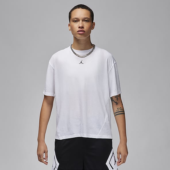 Women's Nike mesh T shirt Medium Short sleeve Black and white Relaxed fit
