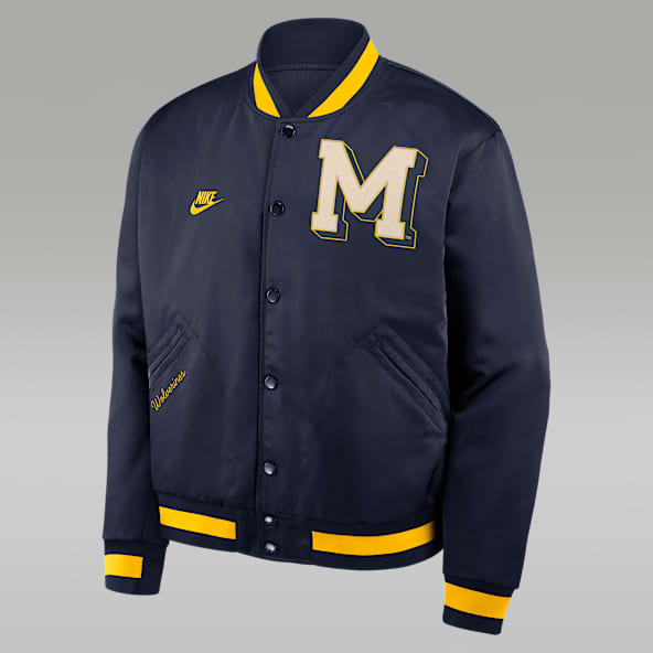 Michigan Legacy Men's Nike College Full-Snap Bomber Jacket
