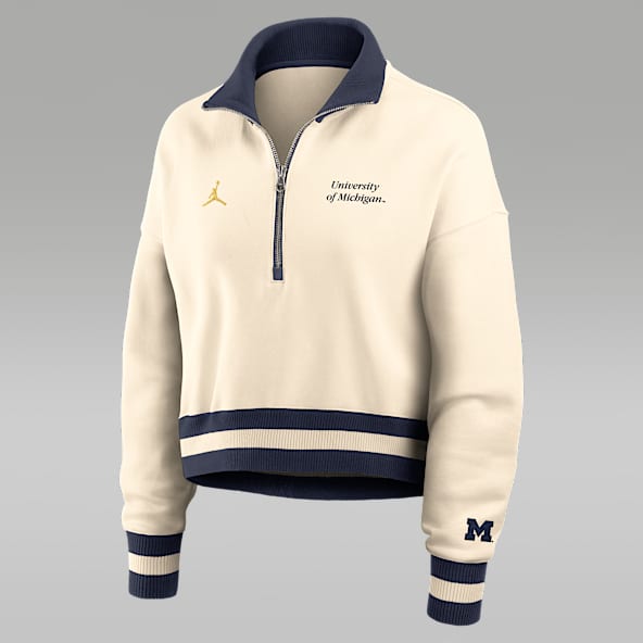 Michigan Legacy Women's Jordan Brand College Cropped 1/4-Zip Crew
