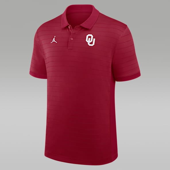 Oklahoma Sideline Victory Stripe Men's Jordan Brand Dri-FIT College Polo