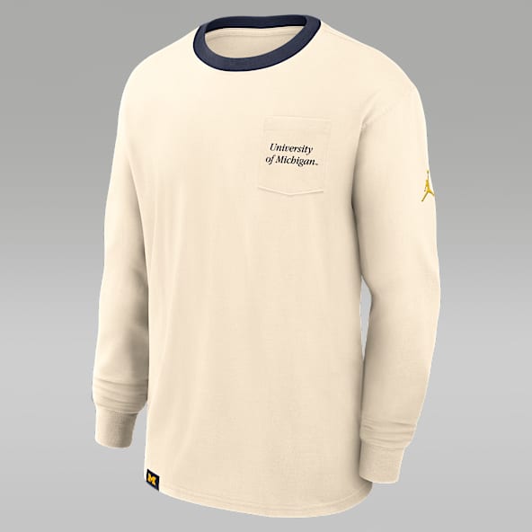 Michigan Athletic Prep Max90 Pocket Logo Playera de manga larga universitaria marca Jordan para hombre