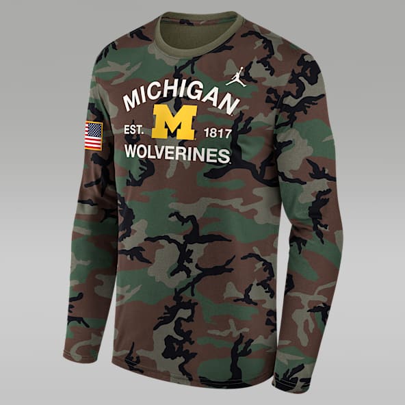 Michigan 2025 Military Appreciation Legend Michigan 2025 Military Appreciation Legend Men's Jordan Brand Dri-FIT College Long-Sleeve T-Shirt
