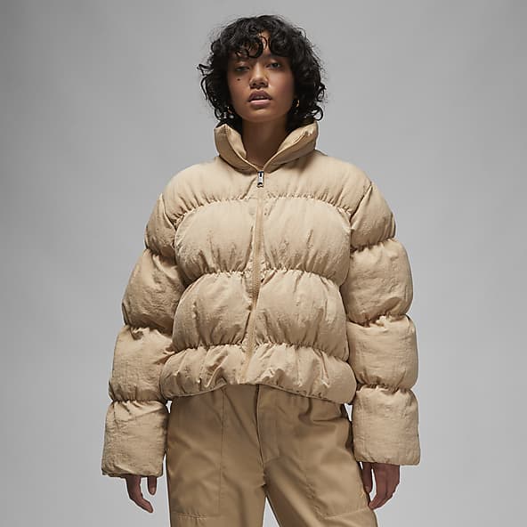 Nike Jacket Womens Large White Down Puffer Swoosh Coat – Proper
