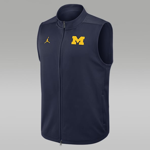 Michigan Victory Chaleco universitario marca Jordan Therma-FIT de cierre completo para hombre
