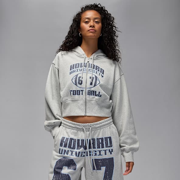 Jordan Flight Fleece x Howard University Jordan Flight Fleece x Howard University Women's Full-Zip Cropped Hoodie