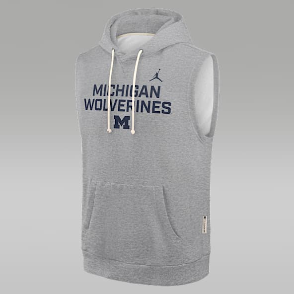 Michigan Sideline Men's Jordan Brand Dri-FIT College Sleeveless Pullover Hoodie
