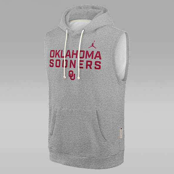 Oklahoma Sideline Men's Jordan Brand Dri-FIT College Sleeveless Pullover Hoodie