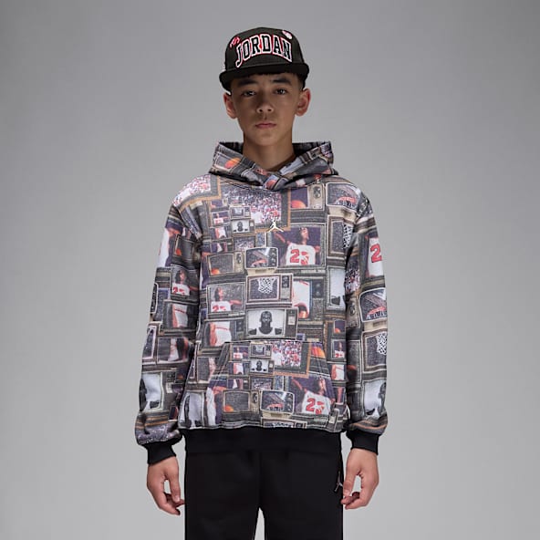 Jordan Big Kids' Brooklyn Printed Fleece Pullover Hoodie