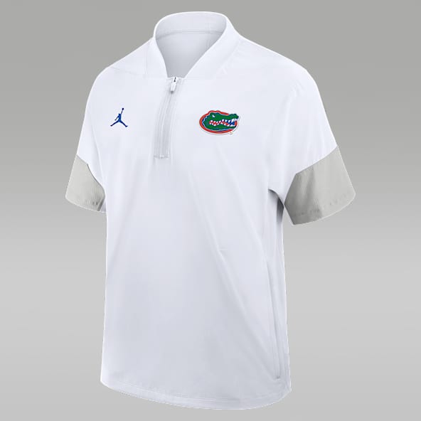 Florida Sideline Coach Men's Nike Jordan Brand 1/2-Zip Short-Sleeve Hooded Jacket