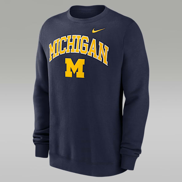 Michigan Arch Sudadera de cuello redondo sin cierre universitaria Nike para hombre