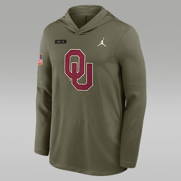 Oklahoma 2025 Military Appreciation Oklahoma 2025 Military Appreciation Men's Jordan Brand Dri-FIT College Long-Sleeve Hooded Top