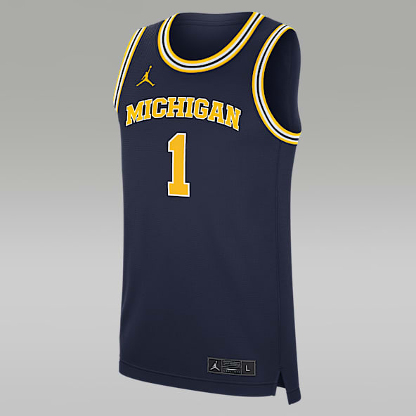 Calzini University Of Michigan Wolverines Perimeter Crew - Blu Navy/Oro/Bianco - Taglia M (Scarpe Uomo 6-9, Donna 7-10) - Ufficiali, Made In USA