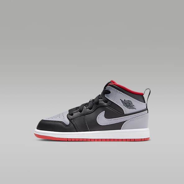 Zapatillas Nike Jordan 1 Medio Niño Negro Blanco Rojo dq8424 106 Escuela  Basket