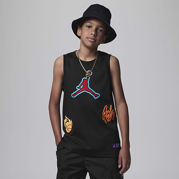 Jordan Nike Air Boy's Youth Classic Mesh Jersey Shirt, (12-13 yrs), Black  Crimson, Size Large : : Clothing & Accessories