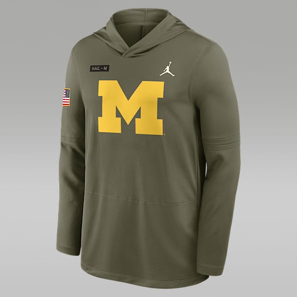 Michigan 2025 Military Appreciation Michigan 2025 Military Appreciation Men's Jordan Brand Dri-FIT College Long-Sleeve Hooded Top