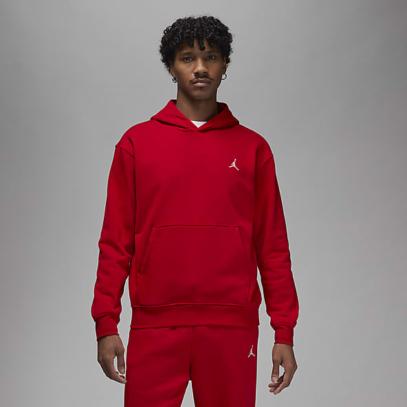 Nike Air Jordan Sport fleece cropped pullover hoodie in fire red and orange
