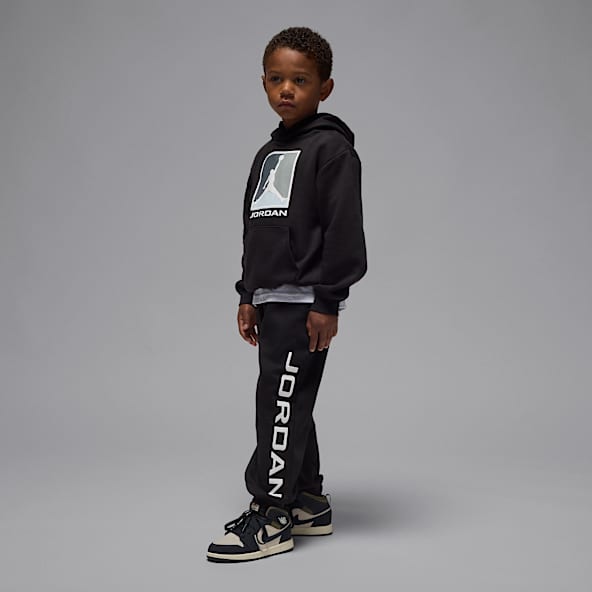 Jordan Essentials Conjunto de duas peças com hoodie Baseline em lã cardada para criança