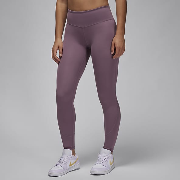 NIKE Womens Purple Stretch Pocketed Mid-rise Tight Fit Full Length