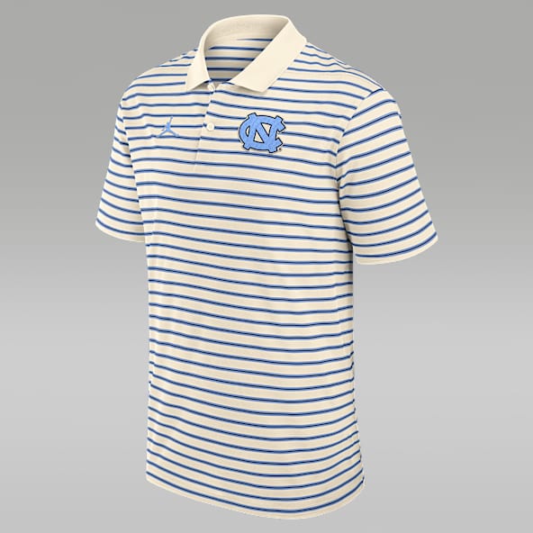 North Carolina Striped Men's Jordan Brand Dri-FIT College Polo