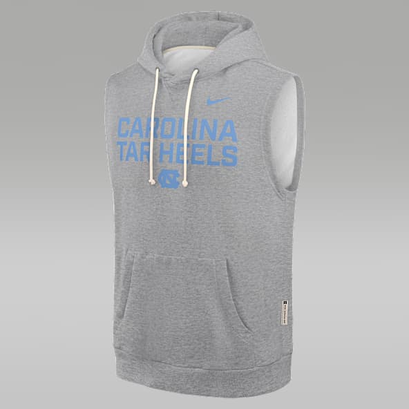 North Carolina Sideline Sudadera con gorro sin cierre sin mangas universitaria marca Jordan Dri-FIT para hombre