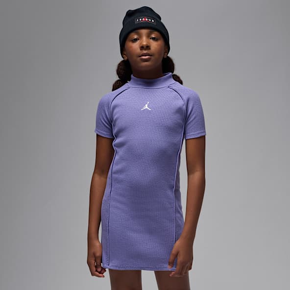 Jordan Big Kids' Mock Neck Ribbed Dress