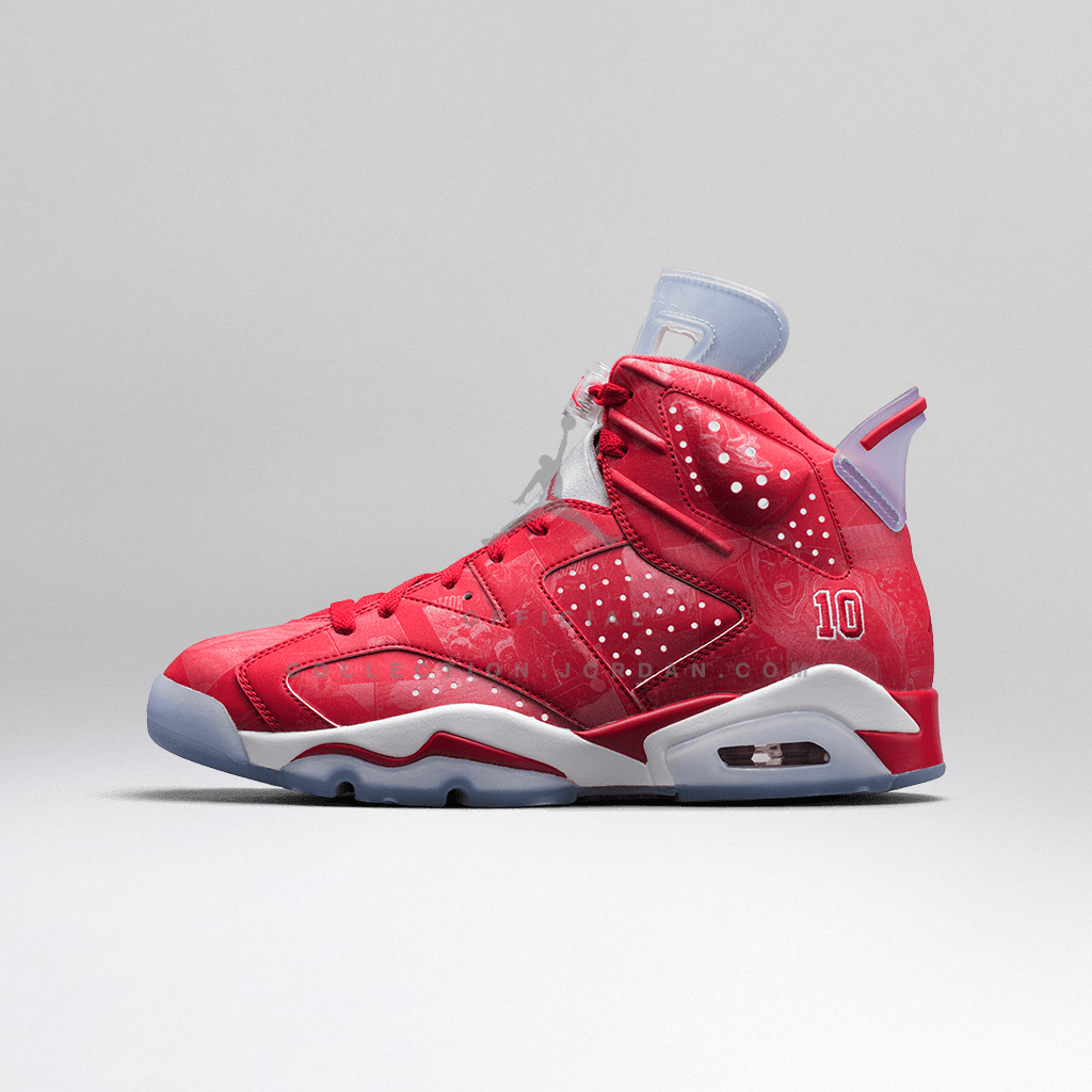 jordan retro 6 white varsity red black