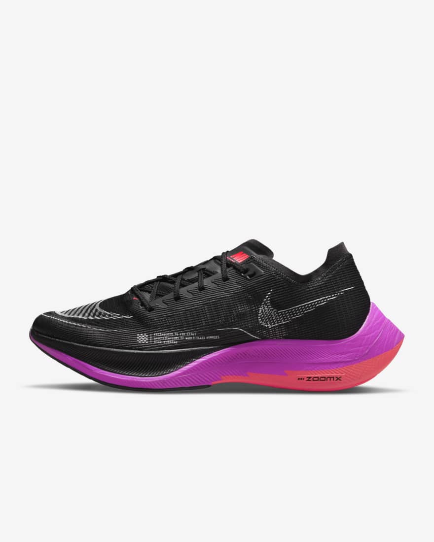 나이키 스니커즈 Nike ZoomX Vaporfly Next% 2,Black Hyper Violet Football Grey Flash Crimson