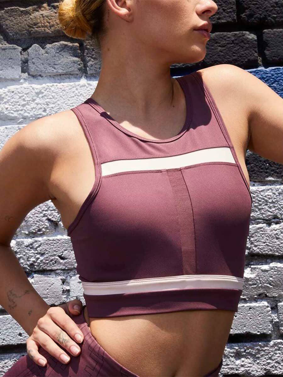 Women Sports Bra Buttoned Front U Neck Removable Padded Breathable