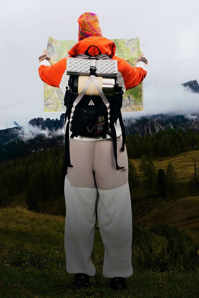 get it together backpack mini grid zippered main compartment Yoojahow Koi Pond Netting M- Color:White/Flame