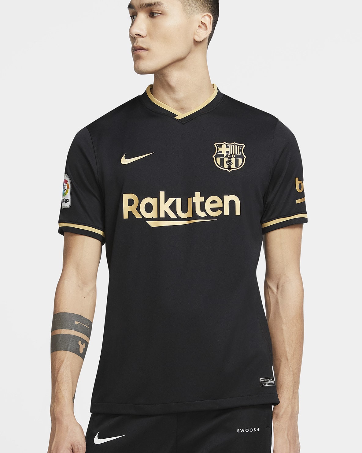 NIKE 2021-2022 Barcelona Training Football Soccer T-Shirt Black Kids