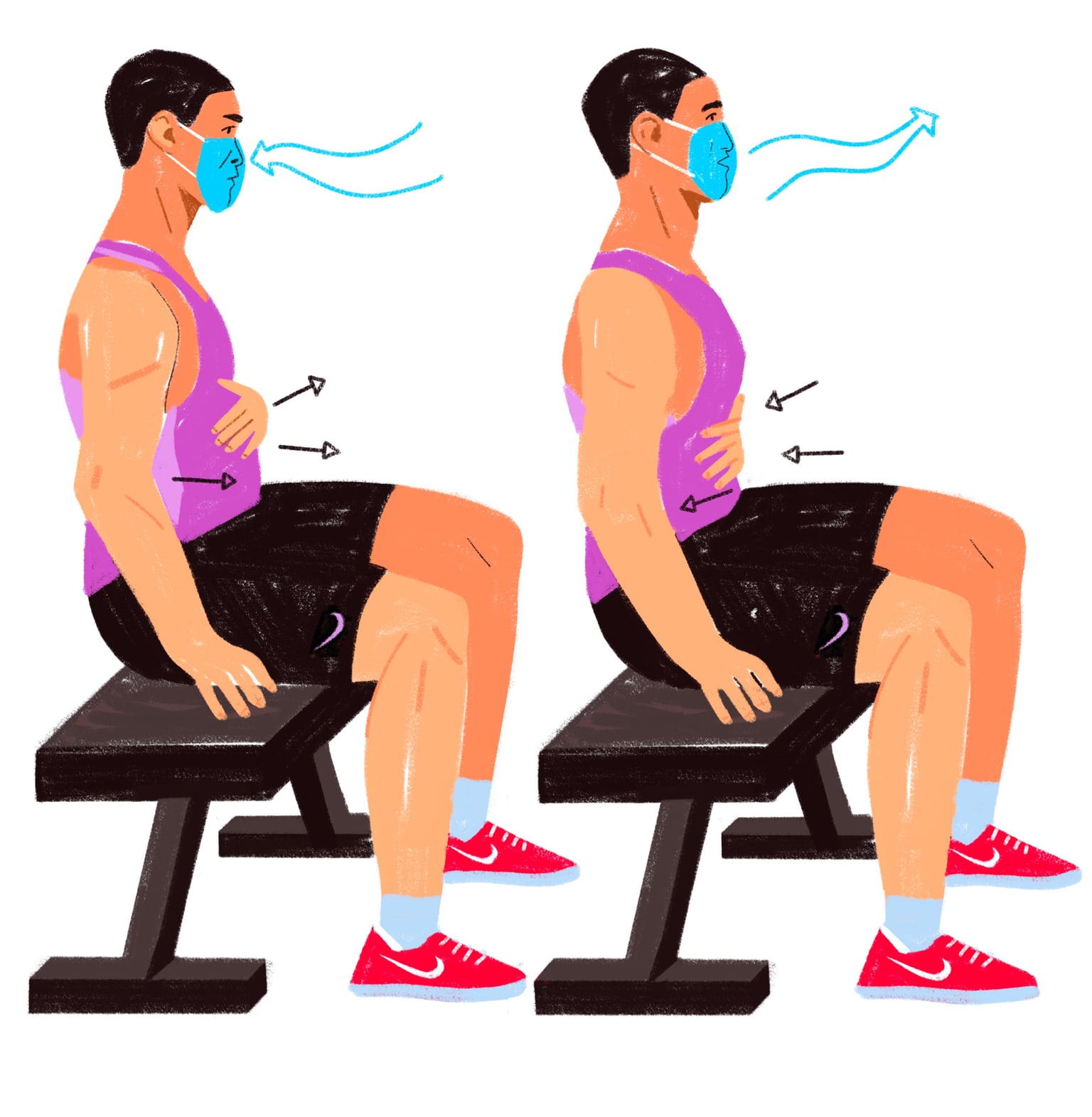 Je work-out doen met een mondkapje op. Nike BE