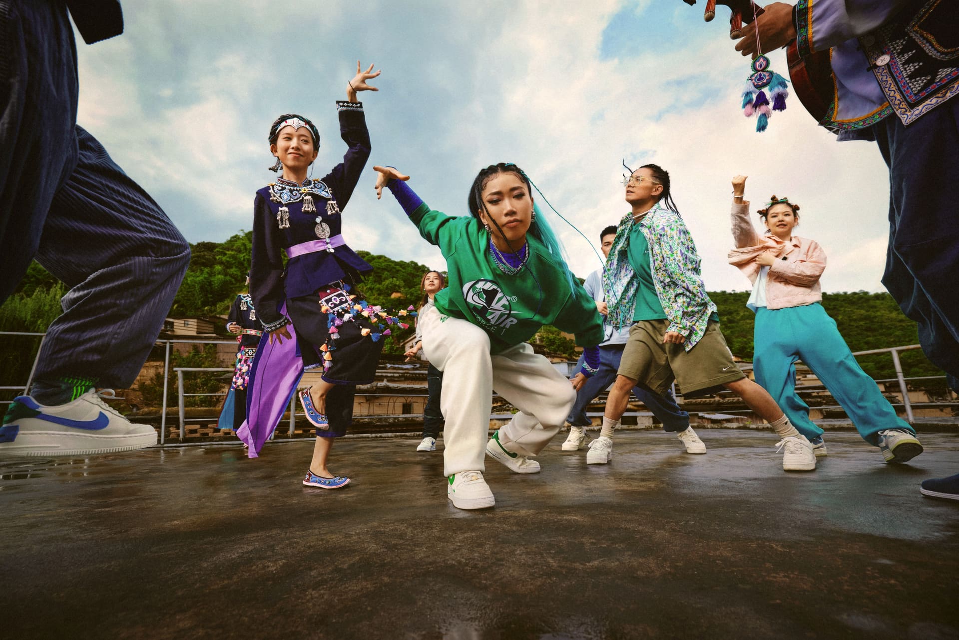 Nike Air Force 1 LV8 Lets Dance Grade School Girls' Shoe