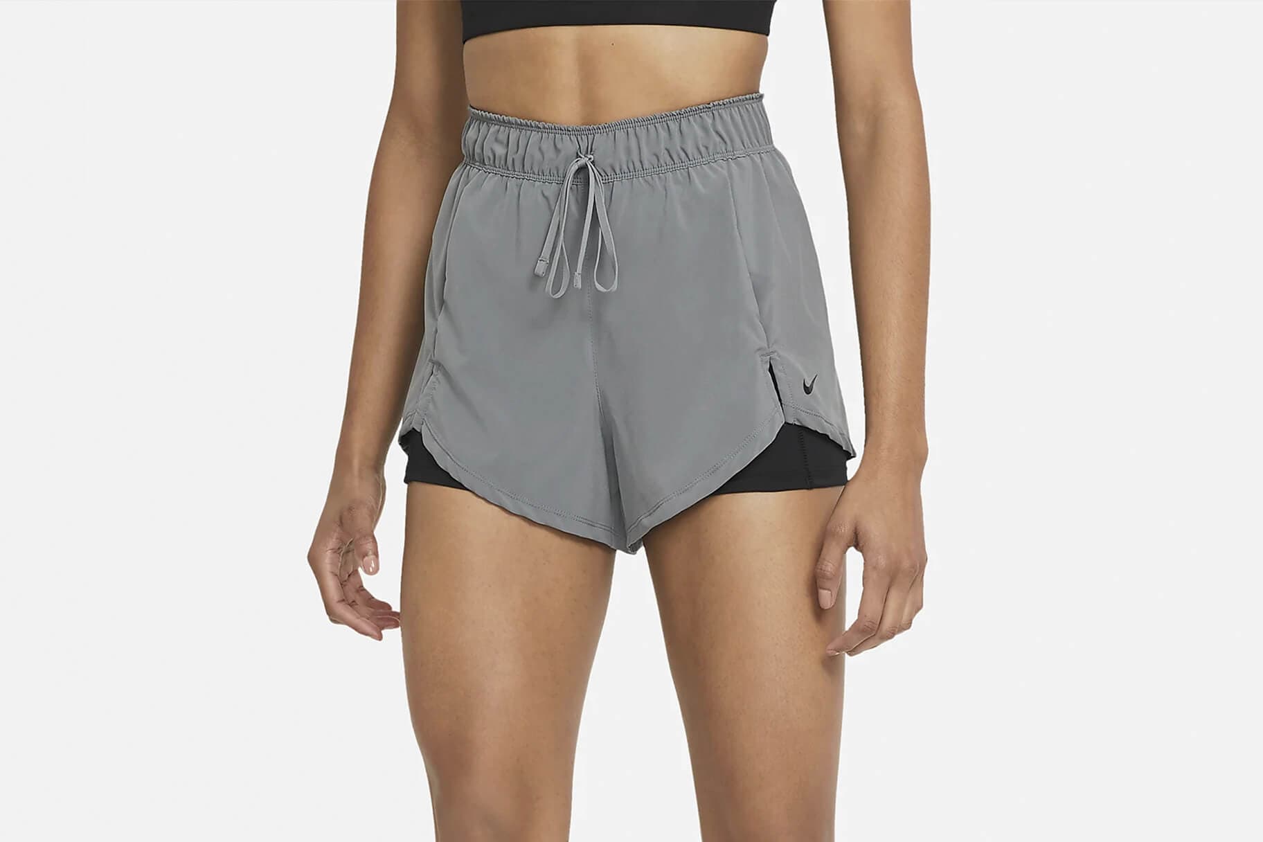 High rise store running shorts