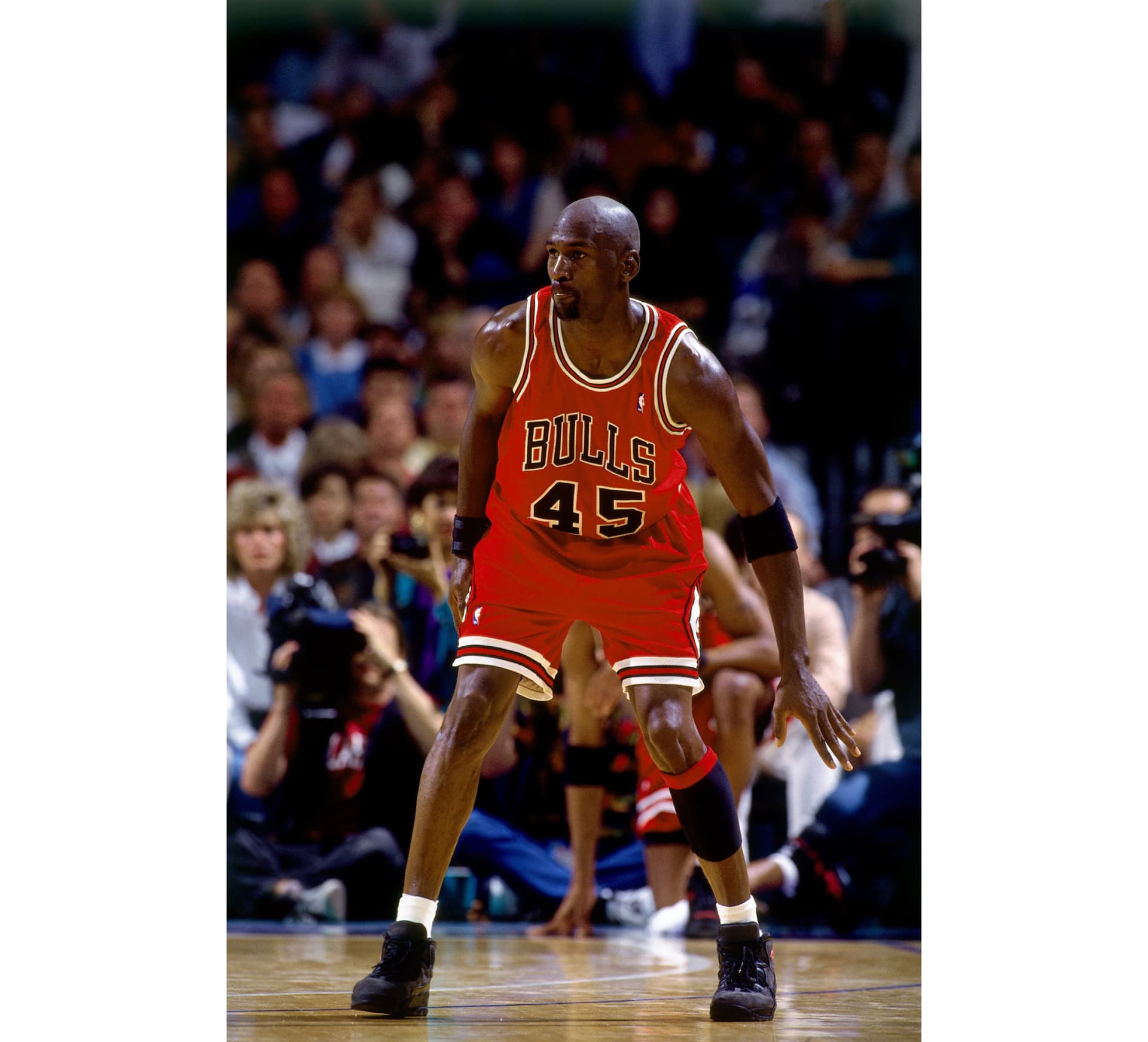 MJ wearing the Black/Infrared Air Jordan 6. During the 1991 NBA