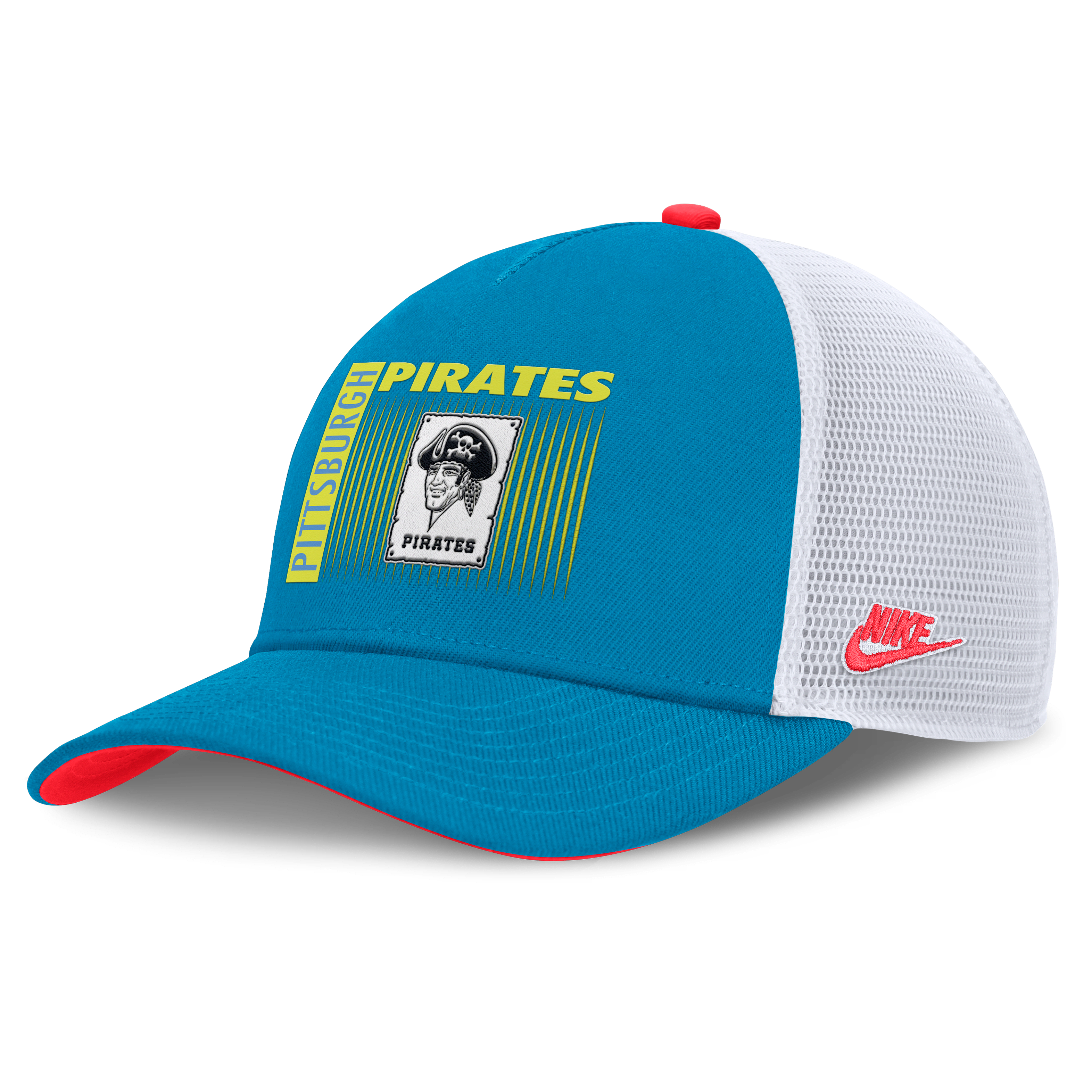 Pittsburgh Pirates Neon 90s Rise Men's Nike Dri-FIT MLB Trucker Adjustable Hat