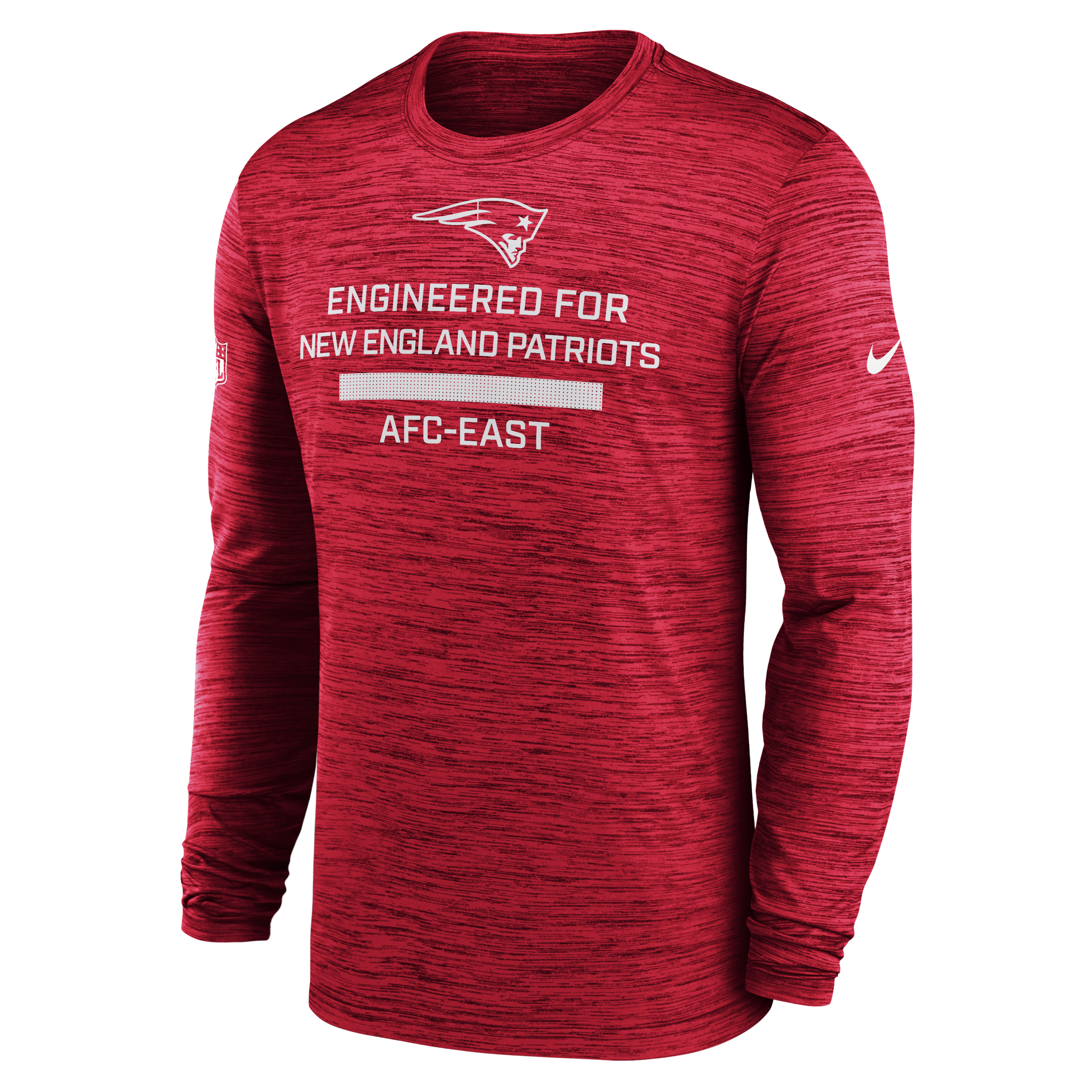 New England Patriots Sideline Team Issue Velocity Men's Nike Dri-FIT NFL Long-Sleeve T-Shirt