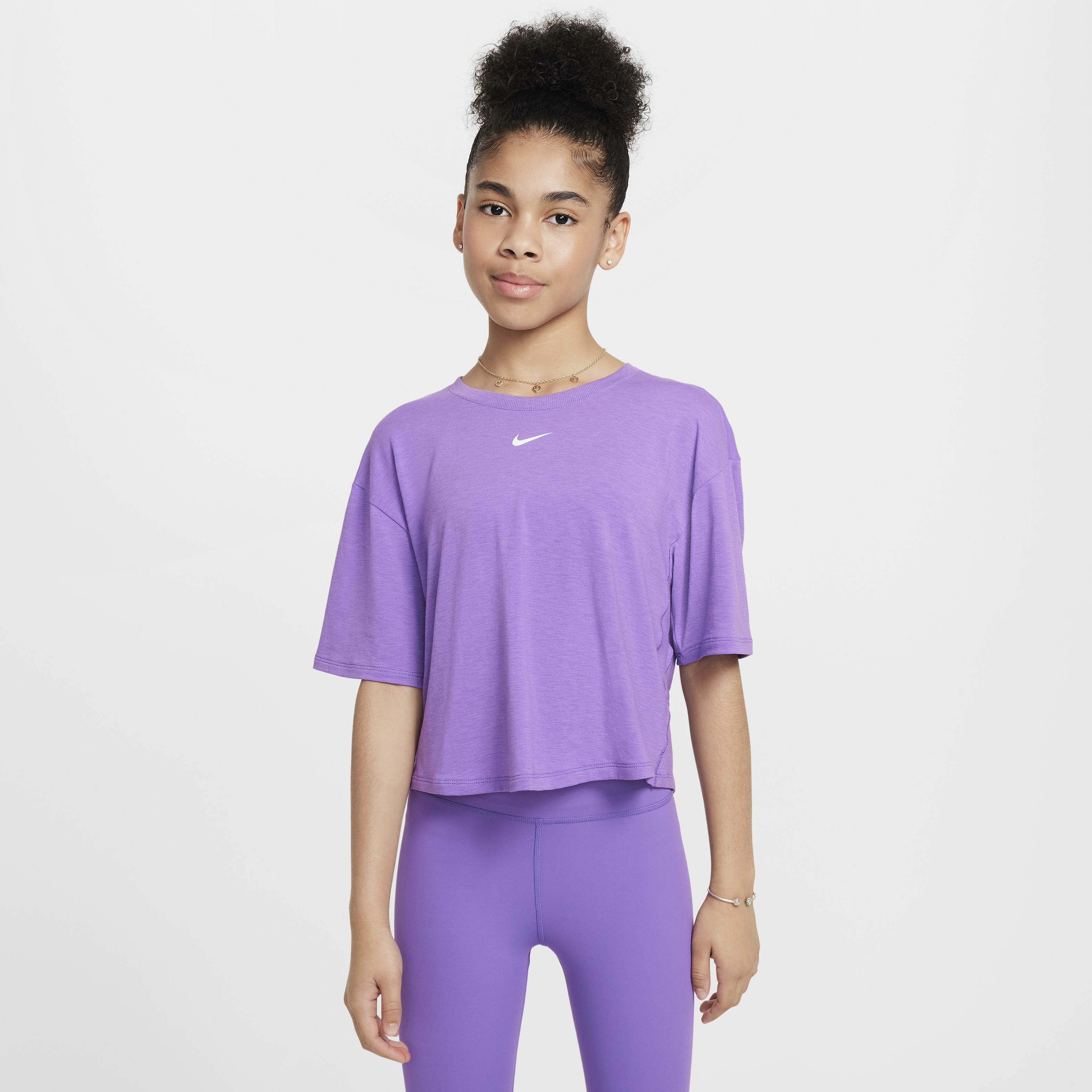 Nike One Relaxed Big Kids' (Girls') Dri-FIT Short-Sleeve Top