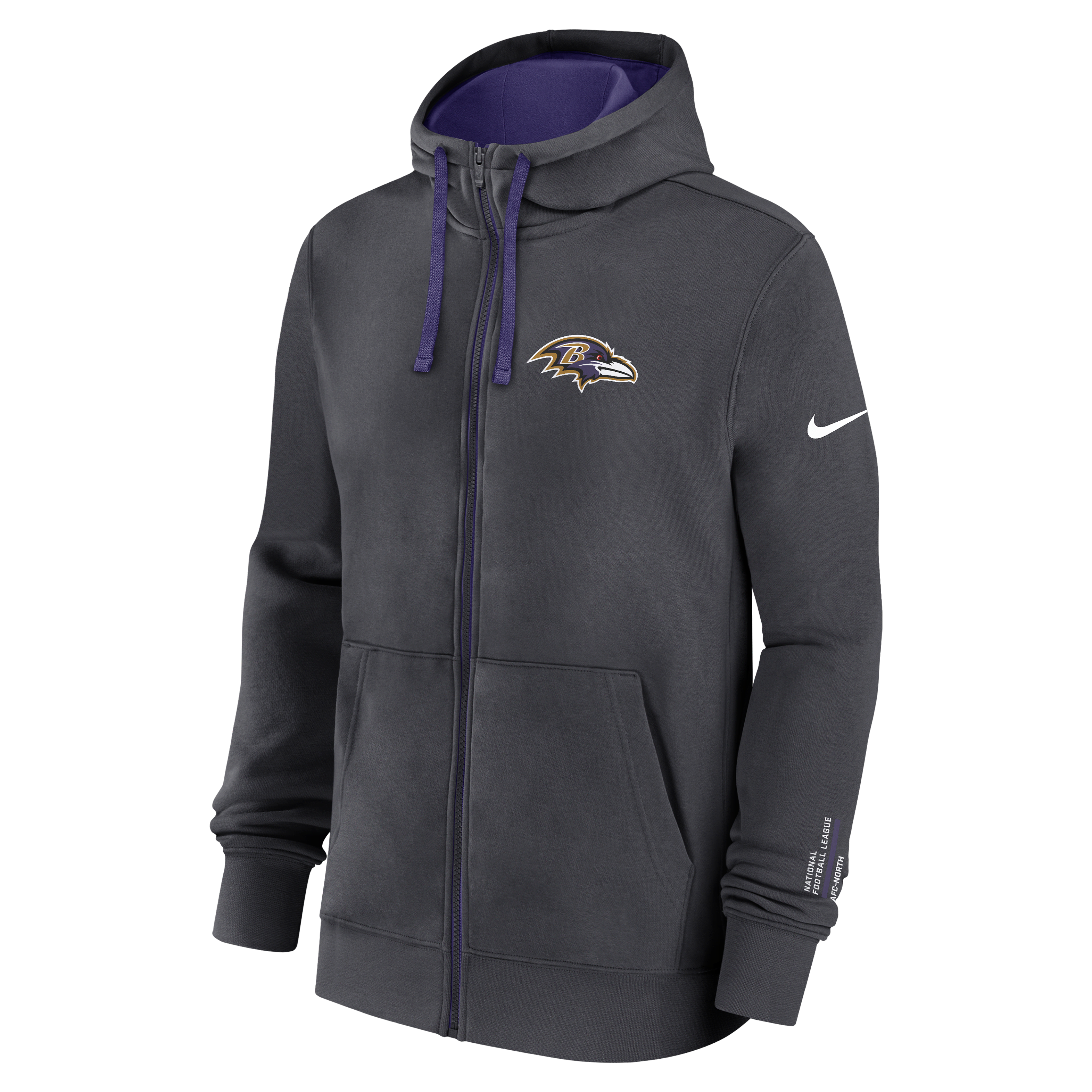 Baltimore Ravens Playbook Page Club Men's Nike NFL Full-Zip Hoodie