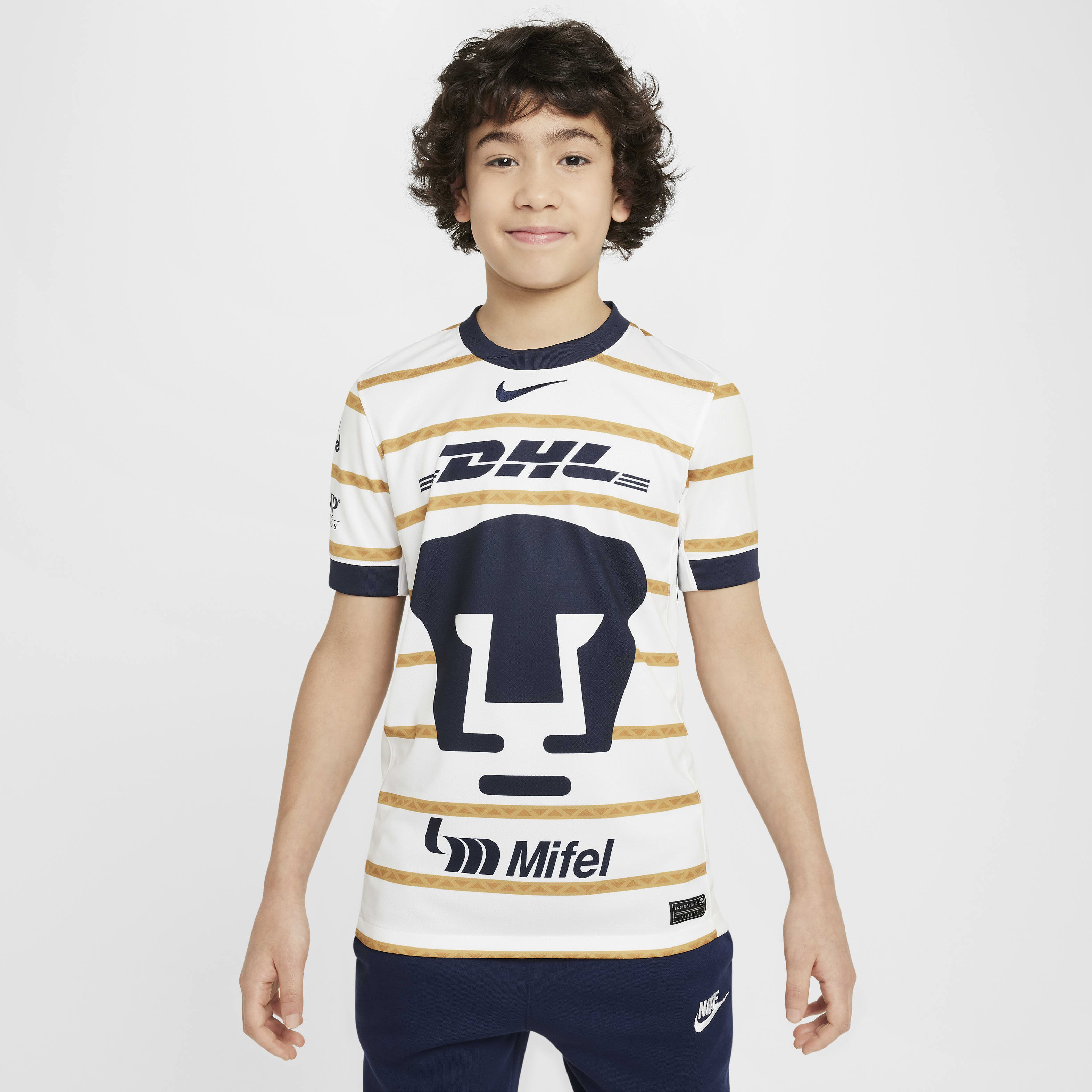 Pumas UNAM 2024/25 Stadium Home Big Kids' Nike Dri-FIT Soccer Replica Jersey