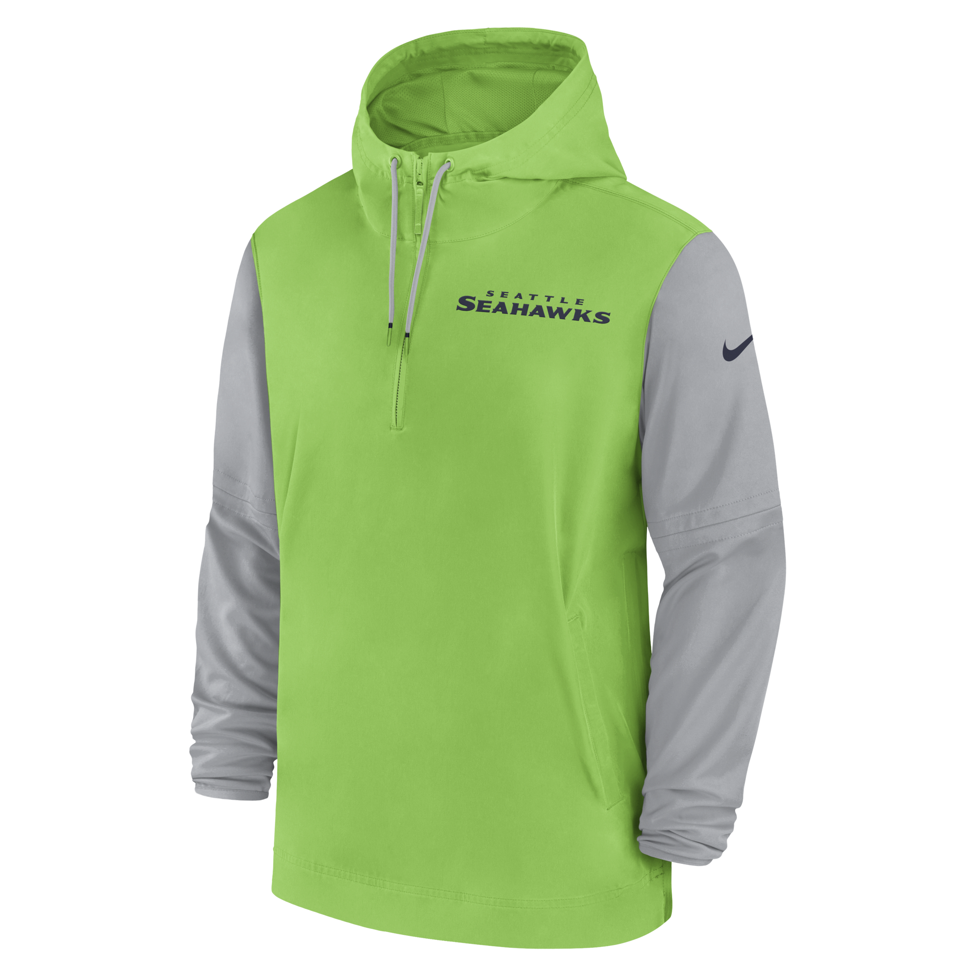 Seattle Seahawks Sideline Pre-Game Player Men's Nike NFL 1/2-Zip Hooded Jacket