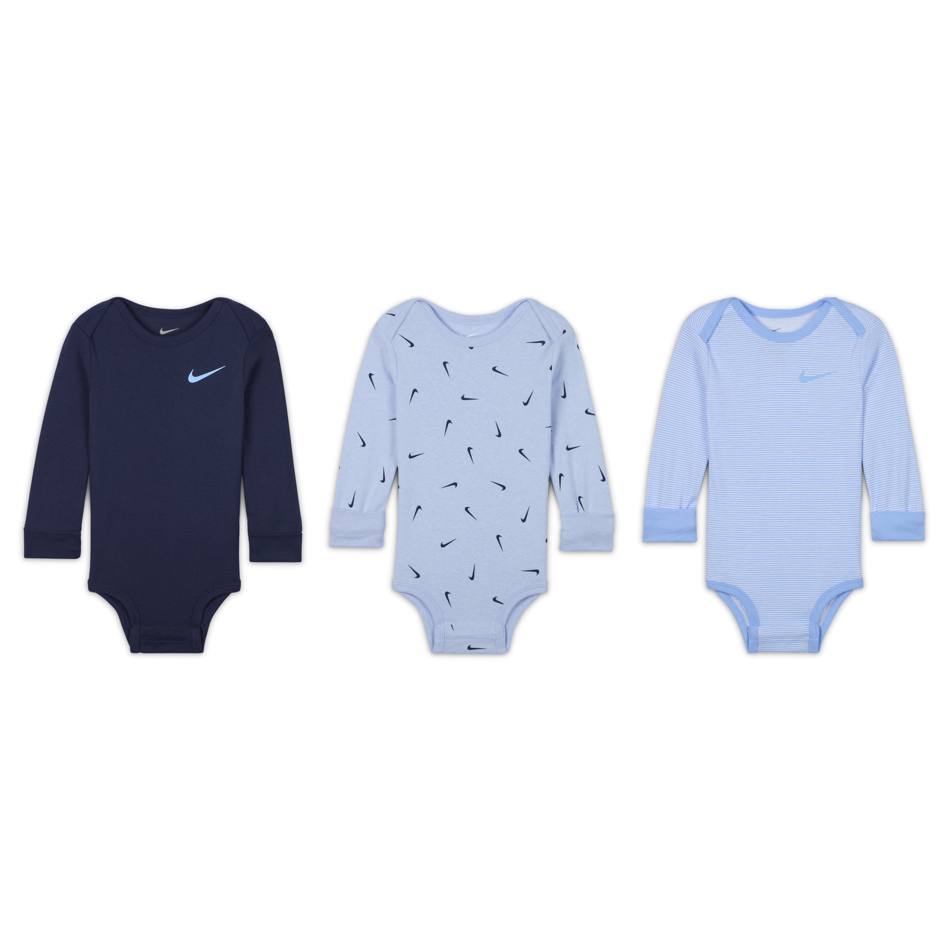 Nike Baby Essentials (12-24M) Long Sleeve Bodysuits (3 Pack)