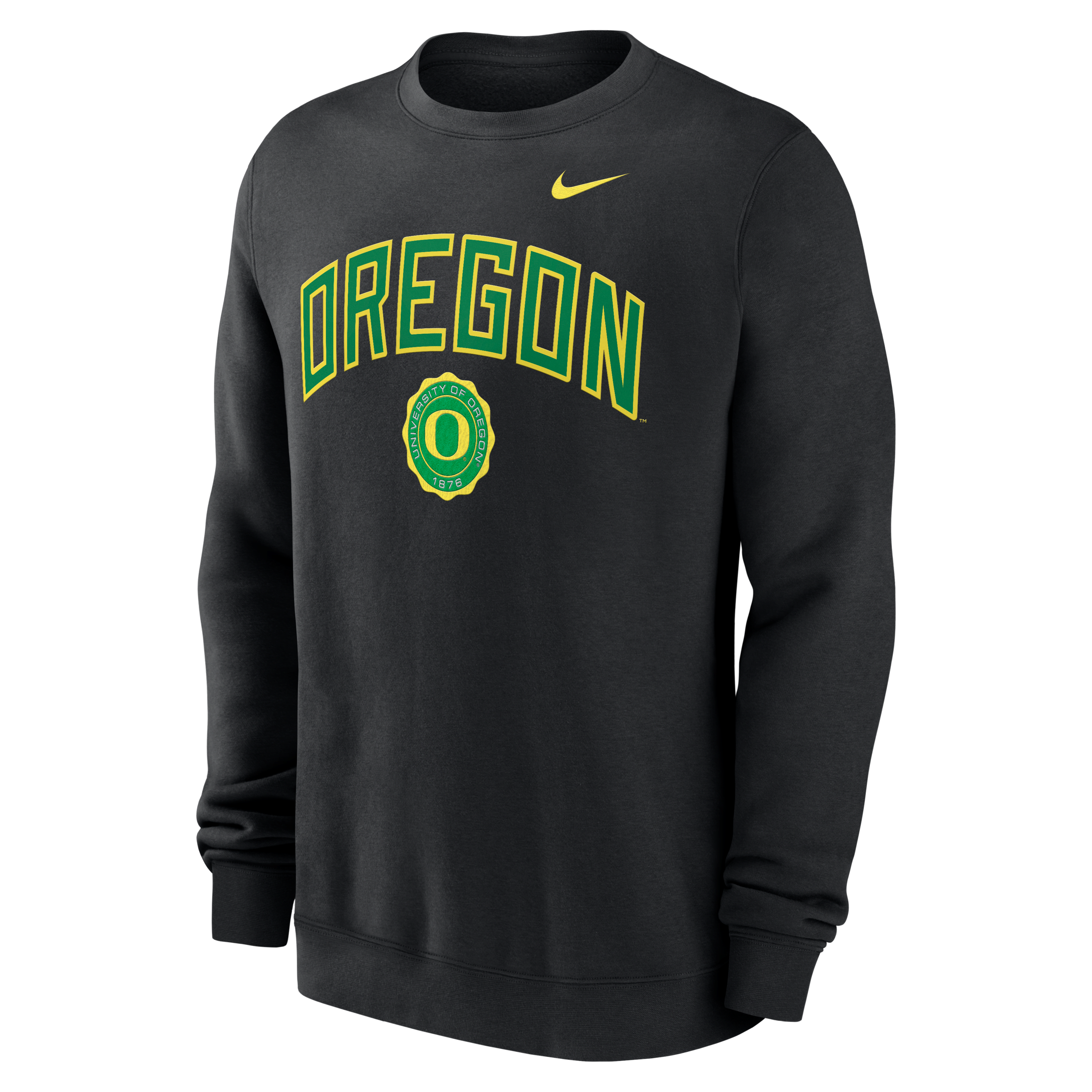 Oregon Ducks Arched Seal Men's Nike College Pullover Crew