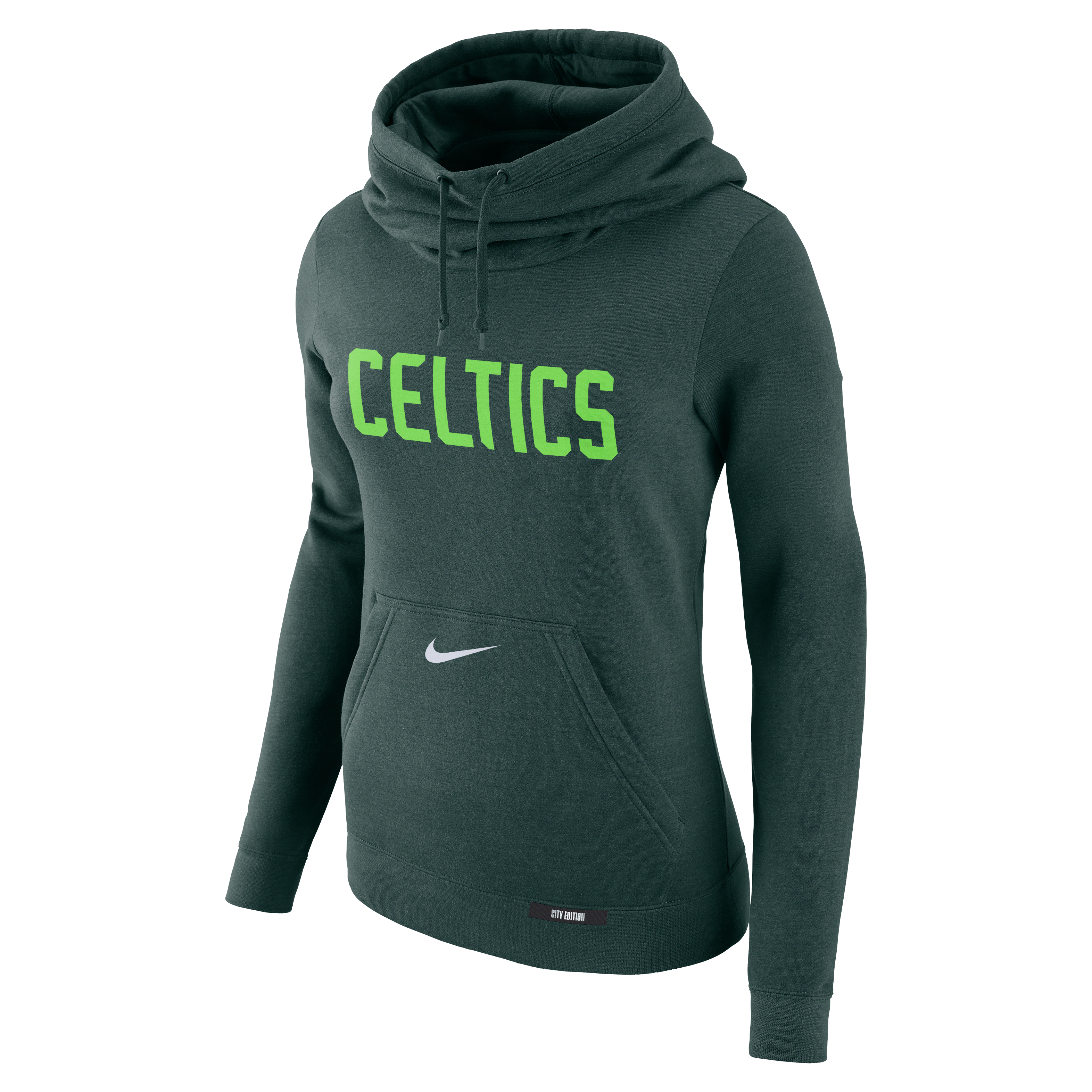 Boston Celtics Club City Edition Women's Nike NBA Fleece Funnel-Neck Hoodie