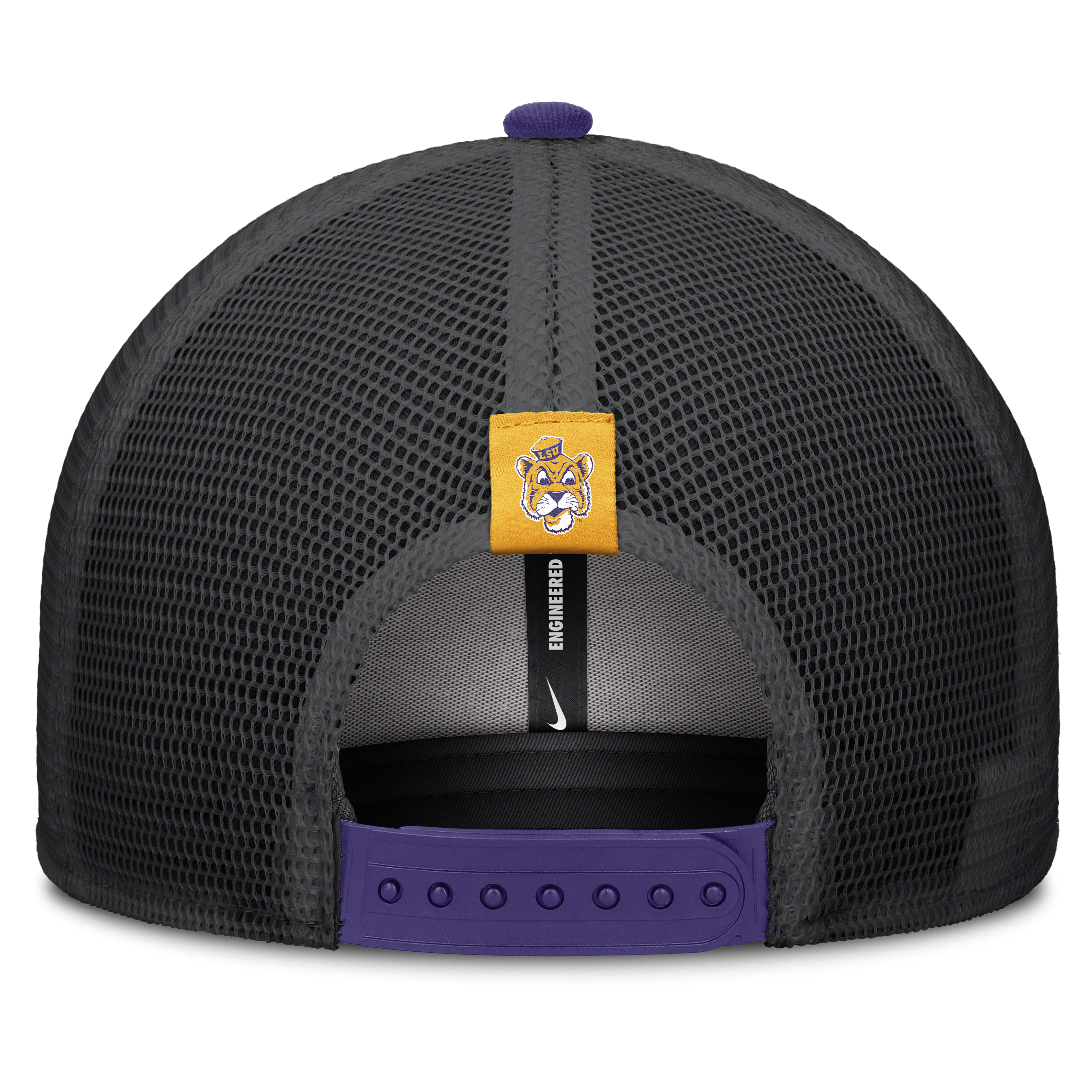 LSU Legacy Arch Rise Men's Nike Dri-FIT College Trucker Adjustable Hat