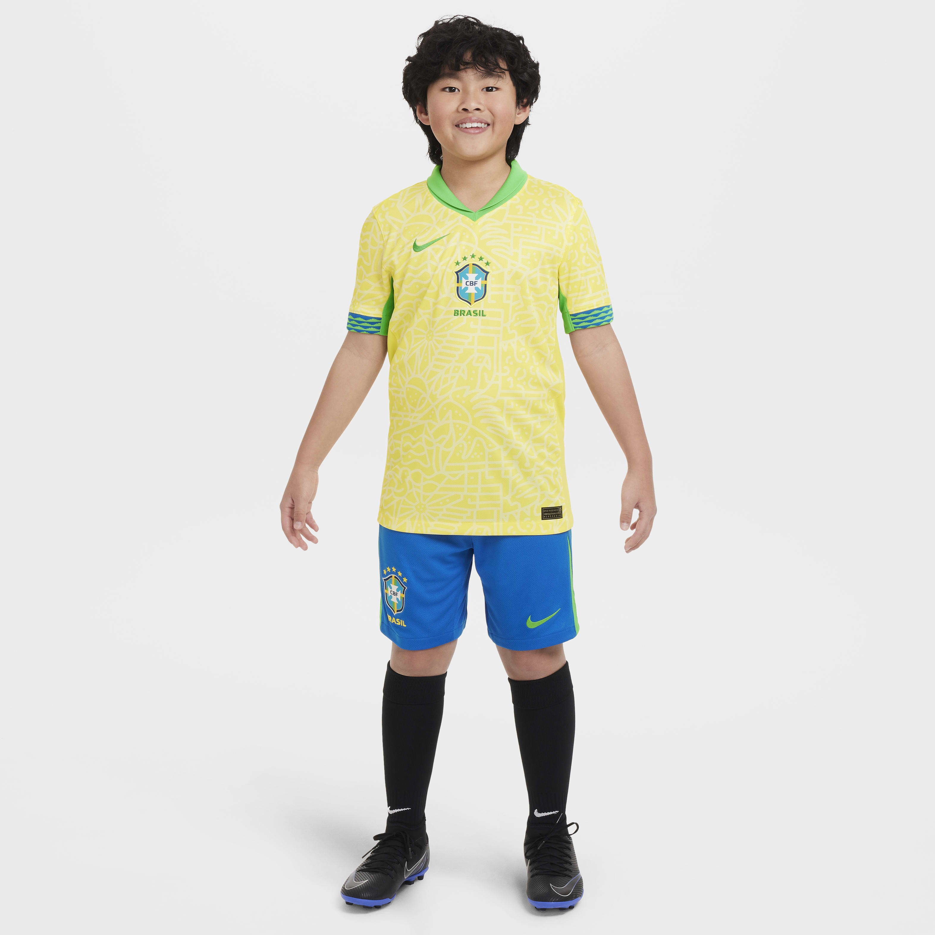 Brazil 2024 Stadium Home Big Kids' Nike Dri-FIT Soccer Replica Jersey