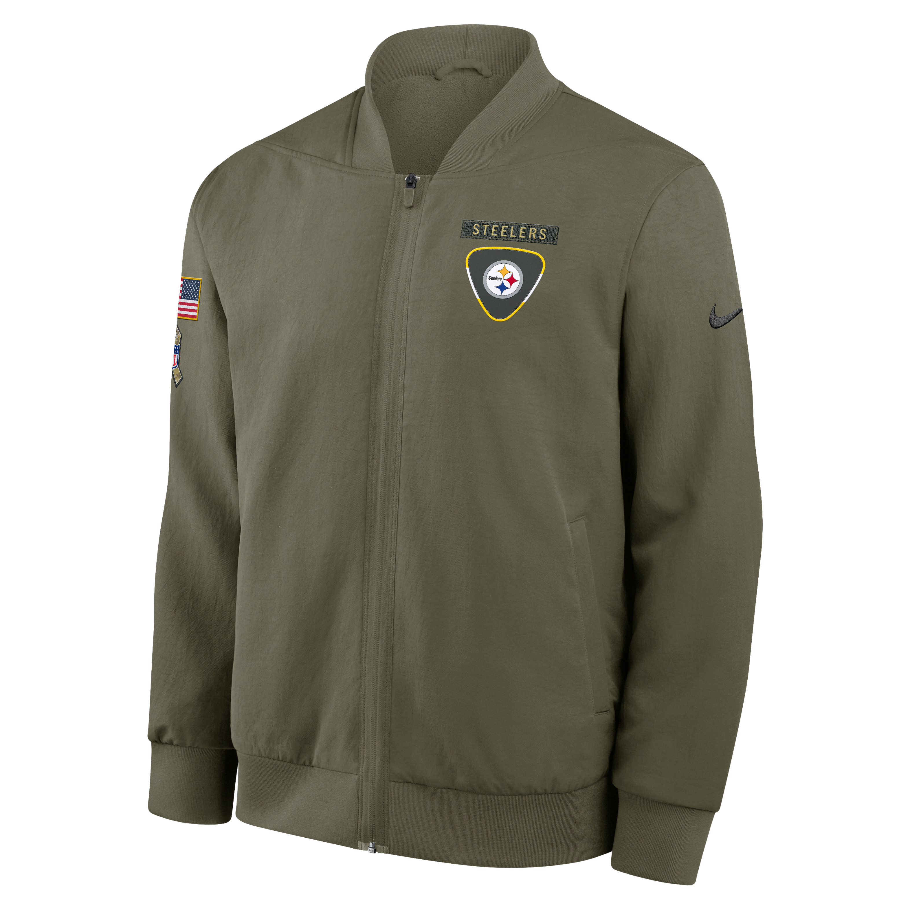 Pittsburgh Steelers Salute to Service Sideline Men's Nike NFL Full-Zip Bomber Jacket