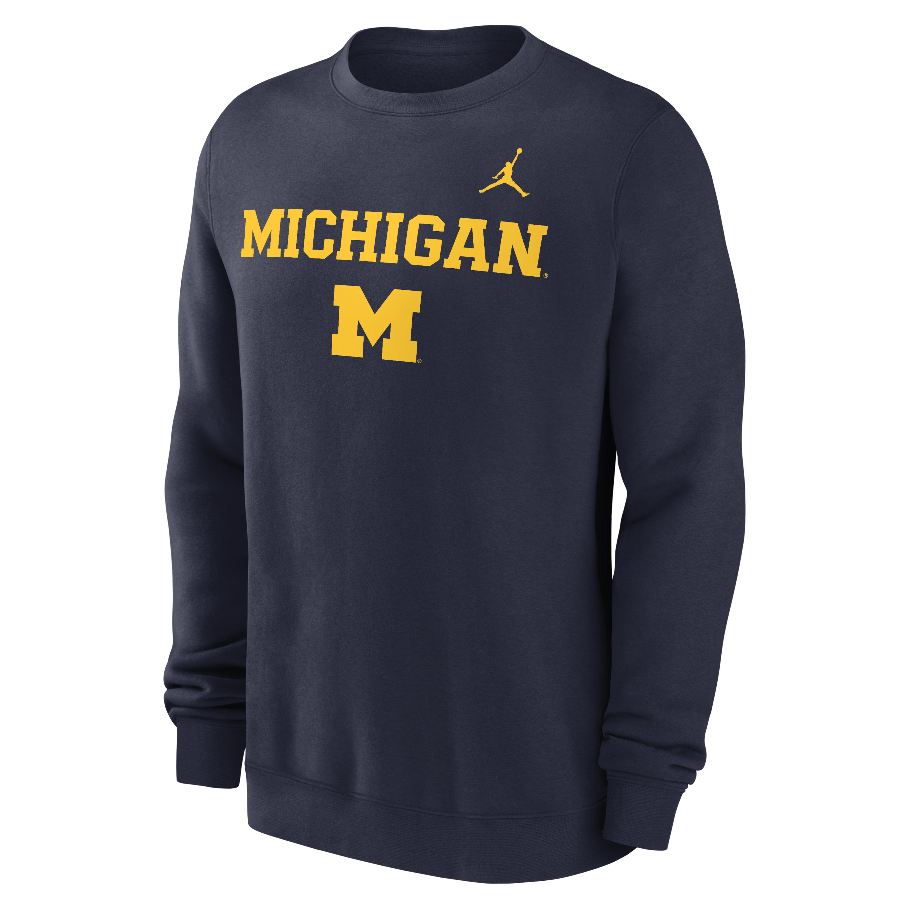 Michigan Wolverines Primetime Primary Stack Men's Nike College Pullover Crew